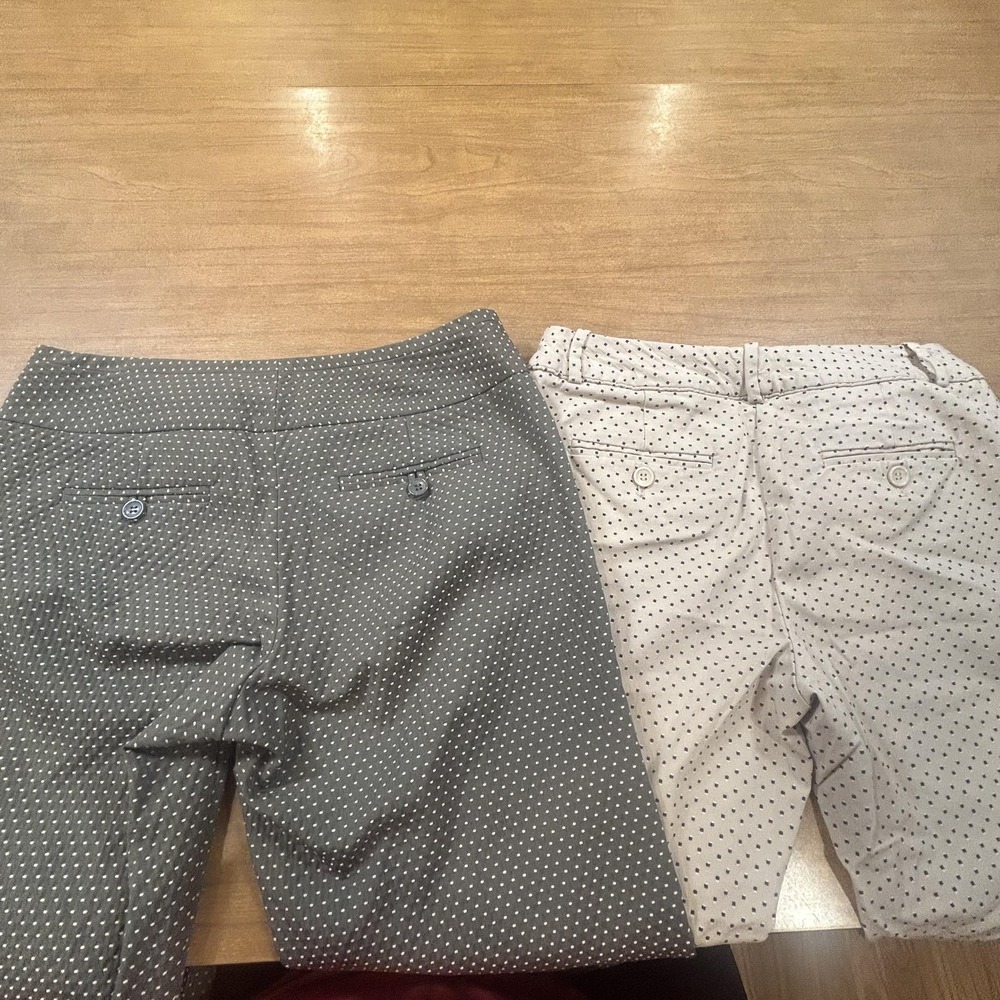 Set 2 The Limited Pants Womens 4 Multicolor Polka Dot Twill Slim Stretch Ankle - Picture 13 of 13